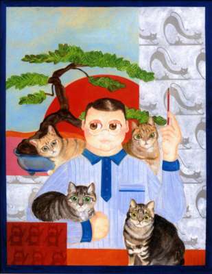 Boy and Cats